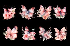 Pinc watercolor Butterflies for Sublimation, Flower PNG Product Image 3