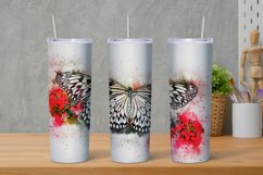 Butterfly Tumbler Wrap Watercolor, Tumbler Sublimation Product Image 1