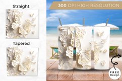 3D 20oz Gold Flowers and Butterfly Tumblers Sublimation Product Image 2