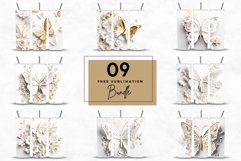 3D 20oz Gold Flowers and Butterfly Tumblers Sublimation Product Image 3