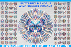 Bundle of Wind Spinner Sublimation Designs with Butterfly Product Image 1