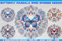 Bundle of Wind Spinner Sublimation Designs with Butterfly Product Image 2