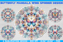 Wind Spinner Sublimation Design with Watercolor Butterfly Product Image 1