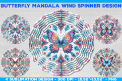 Wind Spinner Sublimation Design with Watercolor Butterfly Product Image 1