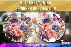 Butterflies Wind Spinners Sublimation | PNG Design |PNG File Product Image 1