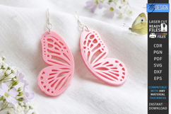Acrylic Butterfly Wing Earrings Laser Cut | Pendant Earrings Product Image 1