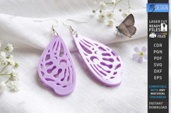 Acrylic Butterfly Wing Earrings Laser Cut | Pendant Earrings Product Image 1