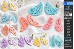 Acrylic Butterfly Wing Earrings Laser Cut Bundle | CNC File Product Image 1