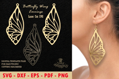 Butterfly Wing Earrings Laser Cut SVG Product Image 1