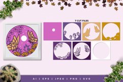 Moon, Flowers and Butterflies in A Frame 3D Layered Papercut Product Image 1