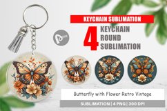 Keychain Butterfly and Flower Product Image 1