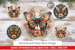 Wind Spinner Butterfly and Flower Product Image 1