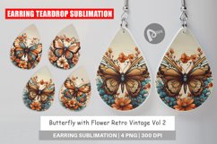 Earring Teardrop Butterfly and Flower Product Image 1