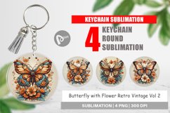Keychain Butterfly and Flower Product Image 1