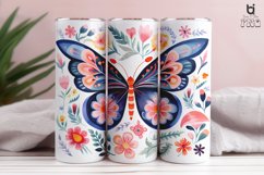 Butterfly With Flowers Pattern Sublimation Tumbler Design Product Image 12