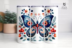 Butterfly With Flowers Pattern Sublimation Tumbler Design Product Image 13