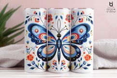 Butterfly With Flowers Pattern Sublimation Tumbler Design Product Image 2