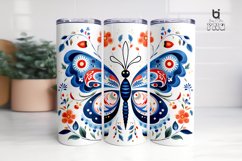 Butterfly With Flowers Pattern Sublimation Tumbler Design Product Image 3