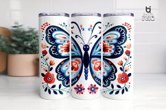 Butterfly With Flowers Pattern Sublimation Tumbler Design Product Image 5