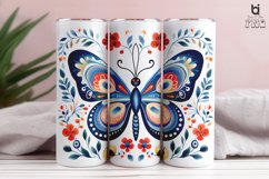Butterfly With Flowers Pattern Sublimation Tumbler Design Product Image 6