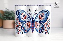 Butterfly With Flowers Pattern Sublimation Tumbler Design Product Image 7
