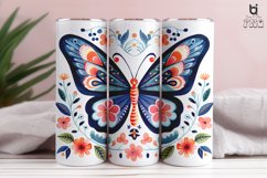 Butterfly With Flowers Pattern Sublimation Tumbler Design Product Image 8