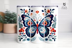 Butterfly With Flowers Pattern Sublimation Tumbler Design Product Image 9