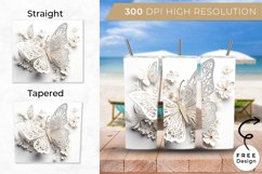 3D 20oz Flowers and Butterflies Tumblers Sublimation Product Image 2