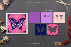 3D Papercut Folk Art Butterfly with Flowers Layered Template Product Image 1