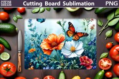Butterfly Flowers Cutting Board | Glasses Cutting Board Product Image 1