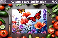 Butterfly Flowers Cutting Board | Glasses Cutting Board Product Image 1