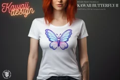 Cute cartoon butterfly 2, kawaii transparent png Product Image 1