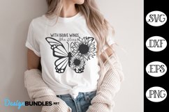 With Brave Wings She Flies SVG | Inspirational SVG Product Image 1