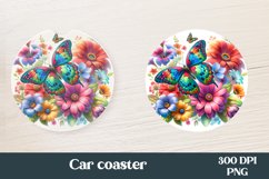 Butterfly car coaster | Flower coaster | Coaster PNG Product Image 1