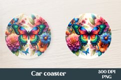 Butterfly car coaster | Flower coaster | Coaster PNG Product Image 1
