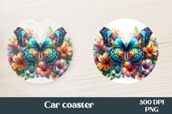 Butterfly car coaster | Flower coaster | Coaster PNG Product Image 1