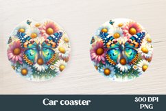 Butterfly car coaster | Flower coaster | Coaster PNG Product Image 1