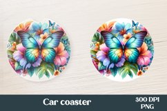 Butterfly car coaster | Flower coaster | Coaster PNG Product Image 1
