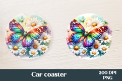 Butterfly car coaster | Flower coaster | Coaster PNG Product Image 1