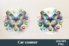 Butterfly car coaster | Flower coaster | Coaster PNG Product Image 1
