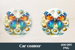Butterfly car coaster | Flower coaster | Coaster PNG Product Image 1