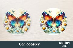 Butterfly car coaster | Flower coaster | Coaster PNG Product Image 1
