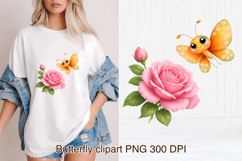 Whimsical butterfly clipart | Floral insect sublimation Product Image 1