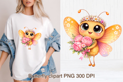 Whimsical butterfly clipart | Floral insect sublimation Product Image 1