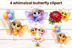 Whimsical butterfly clipart | Floral insect sublimation Product Image 1