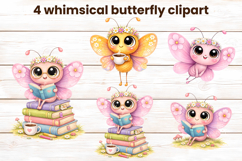 Whimsical butterfly clipart | Floral insect sublimation Product Image 1