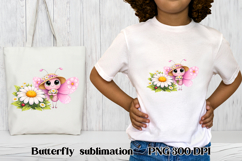 Whimsical butterfly clipart | Floral insect sublimation Product Image 1
