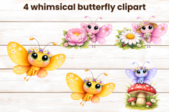 Whimsical butterfly clipart | Floral insect sublimation Product Image 1