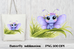 Whimsical butterfly clipart | Floral insect sublimation Product Image 1