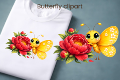 Whimsical butterfly clipart | Floral insect sublimation Product Image 1